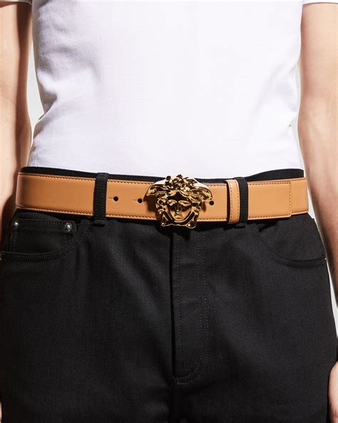 versace belt uk|Versace medusa buckle leather belt.